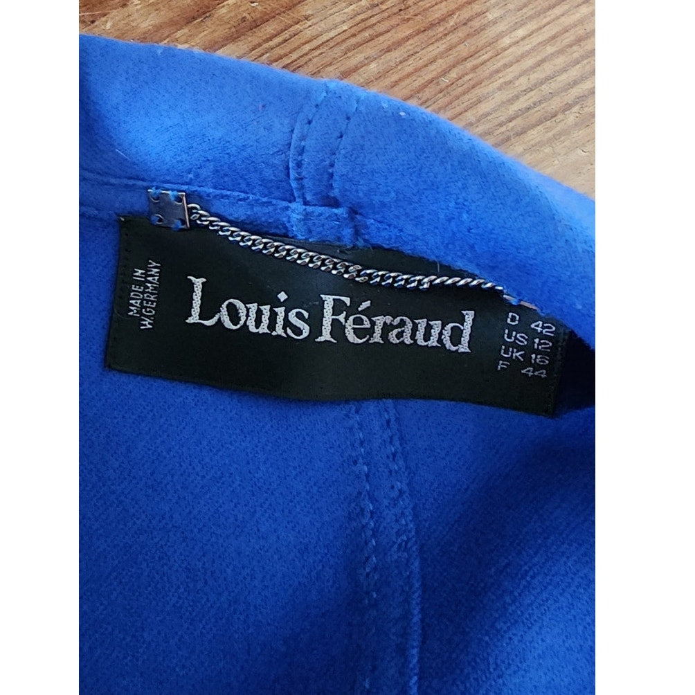 Vintage 1980s Blue Wool Blazer Louis Feraud
