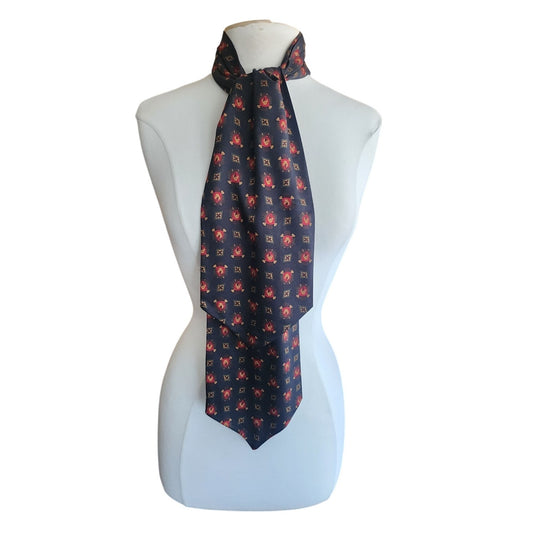 Vintage 90s DKNY Ascot Scarf Equestrian Horse Print