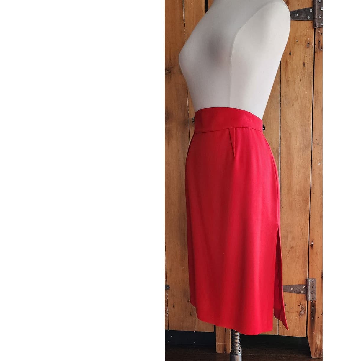 Vintage 90s Thierry Mugler Skirt Red Wool