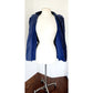 Vintage 2000s Armani Blazer Crinkled Metallic Blue Jacket Size 16
