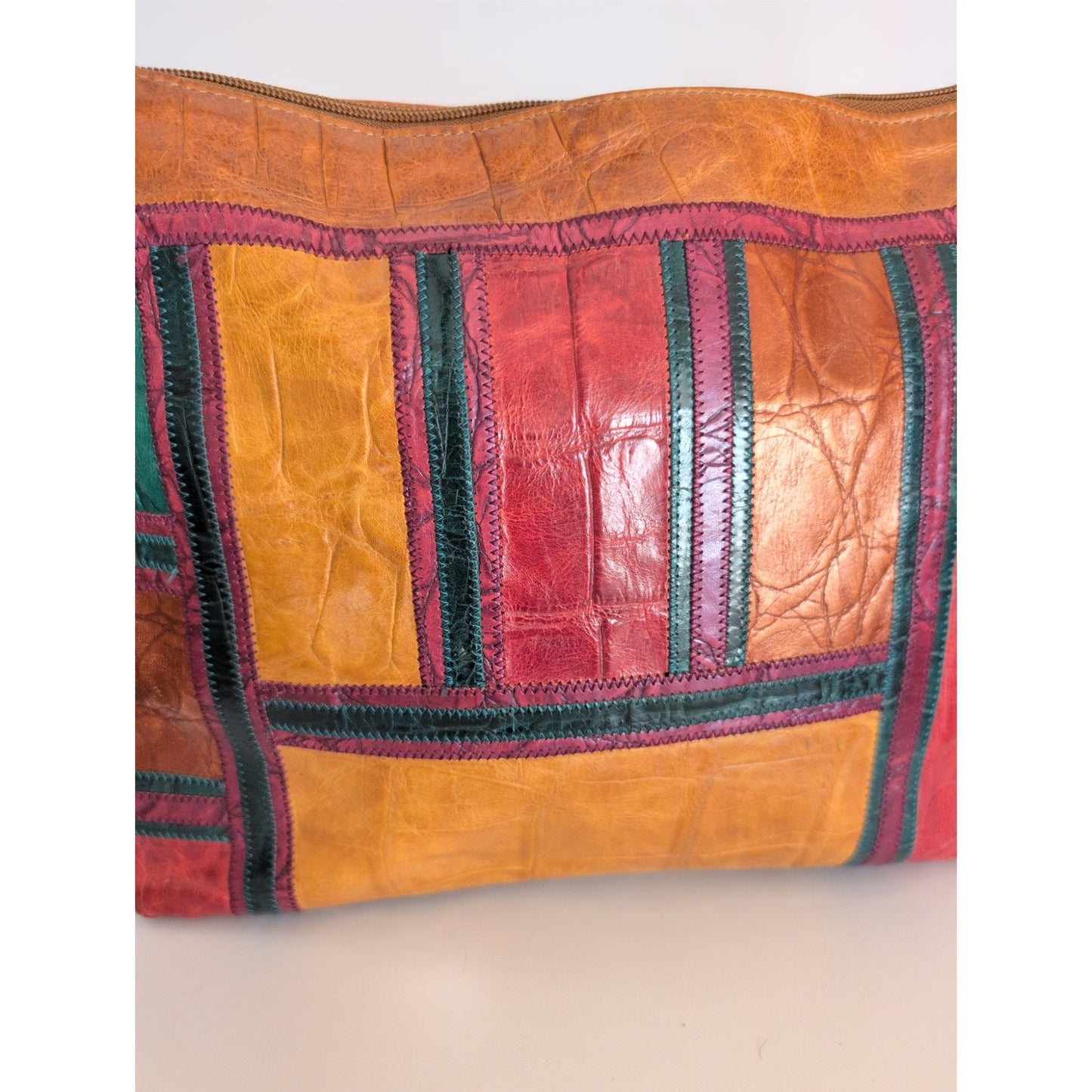 Vintage 80s Shoulder Bag Patchwork Leather Carlos Falchi