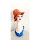 Vintage 60s Orange Hat Mod Style High Crown Gabriella