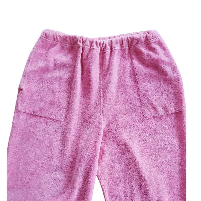 Vintage 1980s Sonia Rykiel Pants Pink Velour Culottes Short Cropped Knee Length