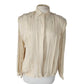 Vintage 80s Cream Silk Blouse Brocade Print / Betty Hanson