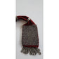 Antique Victorian Bag Small Miser's Purse Burgundy Red Steel Beads Gray Crochet