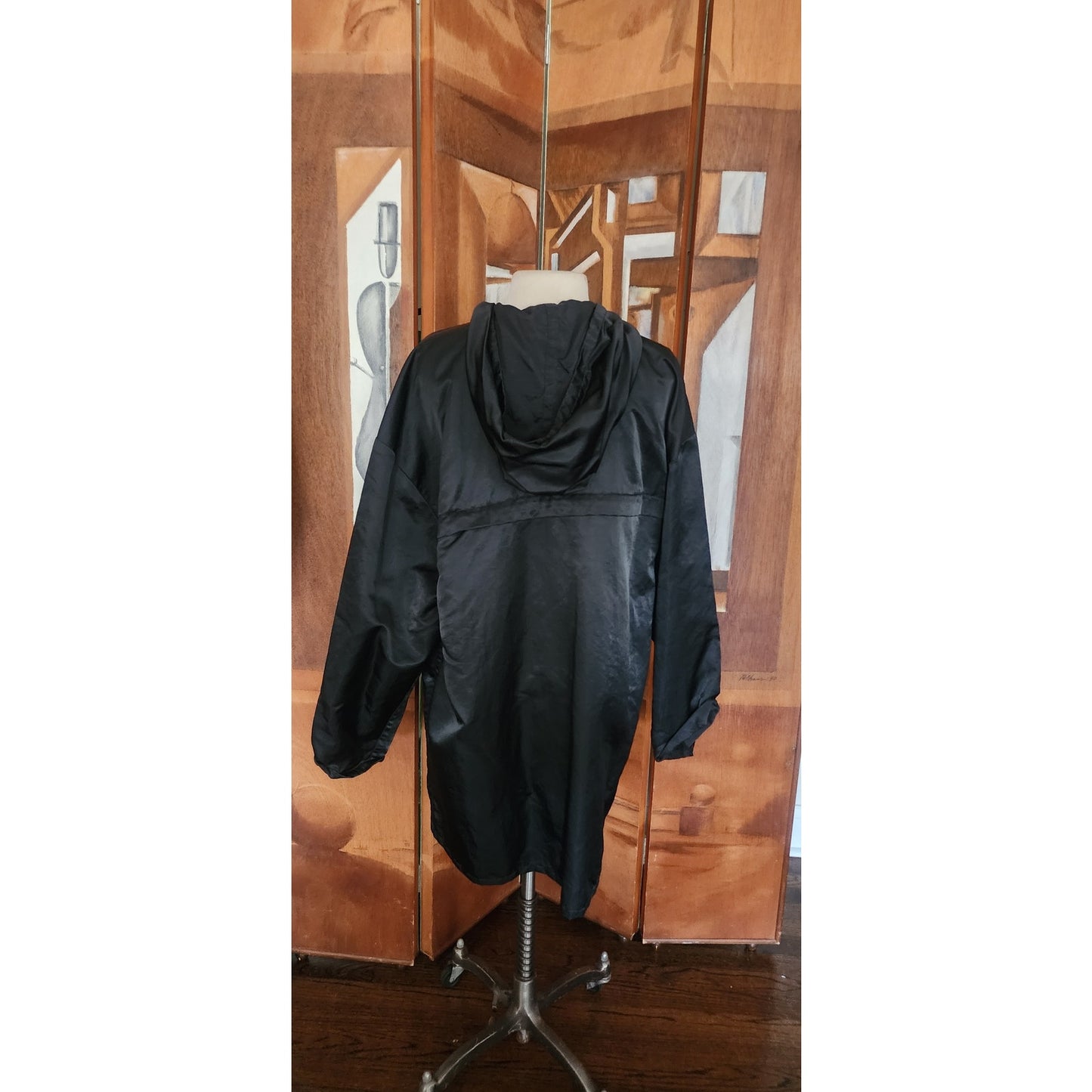 Vintage 1980s Linda Lundstrom La Parka Guardian Eagle Coat Art to Wear Hooded Faux Fur + Liner