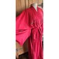 Vintage Japanese Dragon Robe Embroidered Red Silk
