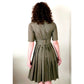 Vintage 50s Jacques Heim Couture Dress Olive Green Wool