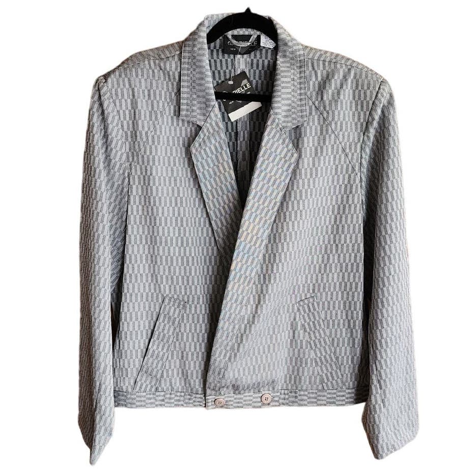 Vintage 80s Mens Gray Blazer by Gabrielle NWT (Deadstock)