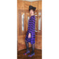 Vintage 1980s GIVENCHY Silkprint Dress Purple Black Harlequin Diamonds Long Sleeved