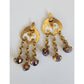 Vintage Hervé Van Der Straeten Earrings Chandelier Clips Gold Purple Amethyst Quartz Dangles