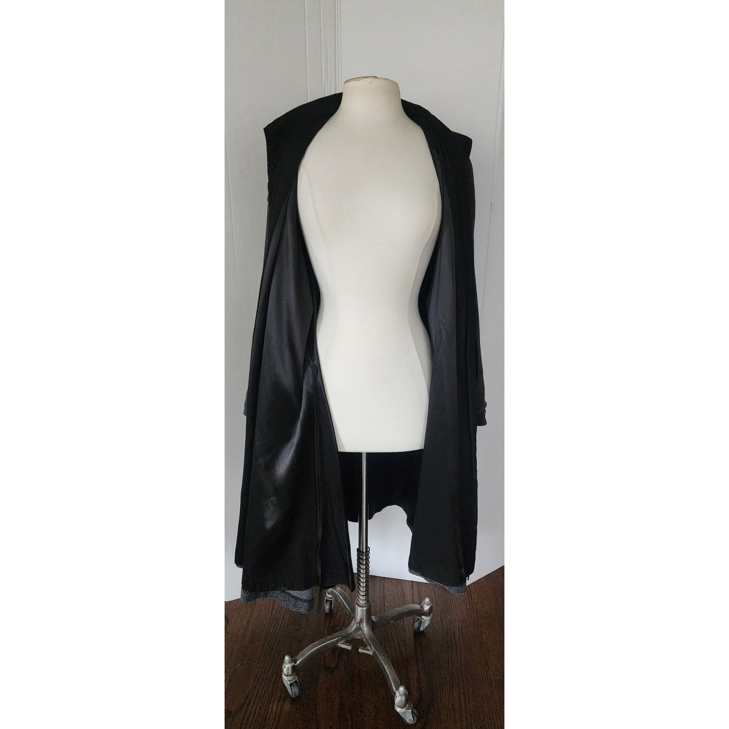 Vintage 1990s Gray Coat Wrap Style Asymmetrical Studio 90 / Medium