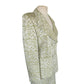 Vintage 1980s ESCADA COUTURE Skirt Suit Green Cream Silk Jacquard Leafy Print / L