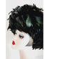 Vintage 60s Black Feather Hat Oversized Phyllis Diller Style