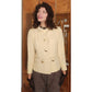 Vintage 1960s Mod Jacket Marshall Field Cream Wool Peplum Blazer Gold Buttons
