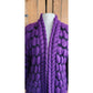 Vintage 80s Purple Sweater Cardigan Bubble Knit Oversized by Career Franklin