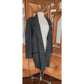 Vintage 80s Oversized Blazer Gray Pinstriped Long Jacket / L