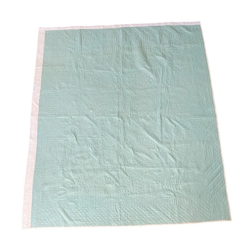 Vintage 30s 40s Quilt Appliqué Floral Bouquet with Swag Border Cheddar Cotton