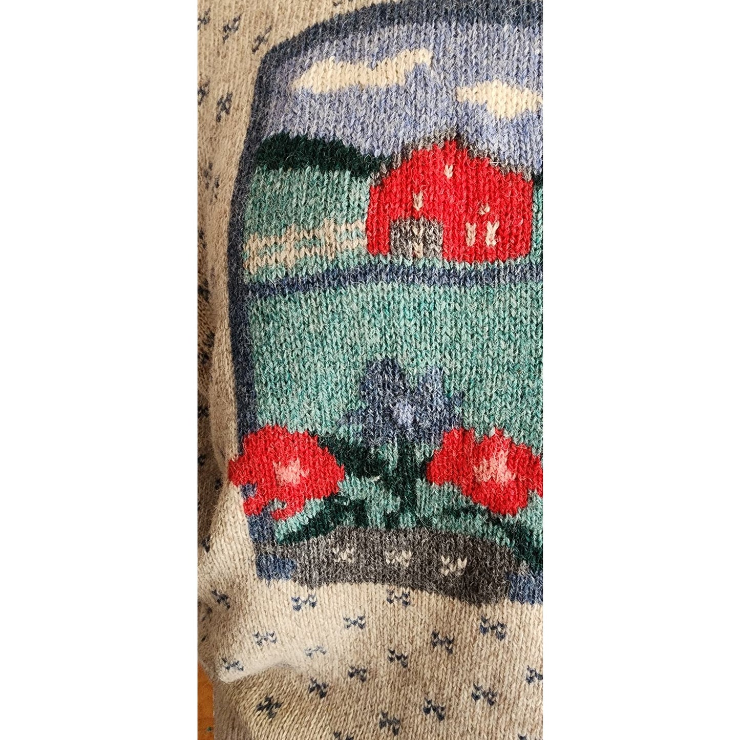 Vintage 80s Cat Sweater Eddie Bauer Wool Blend