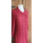 Vintage RARE 90s Chloe Dress Orange Red Wool Crepe Button Down Front
