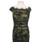 Vintage 2000s M for Missoni Evening Dress Green Black Lace Off the Shoulder / M