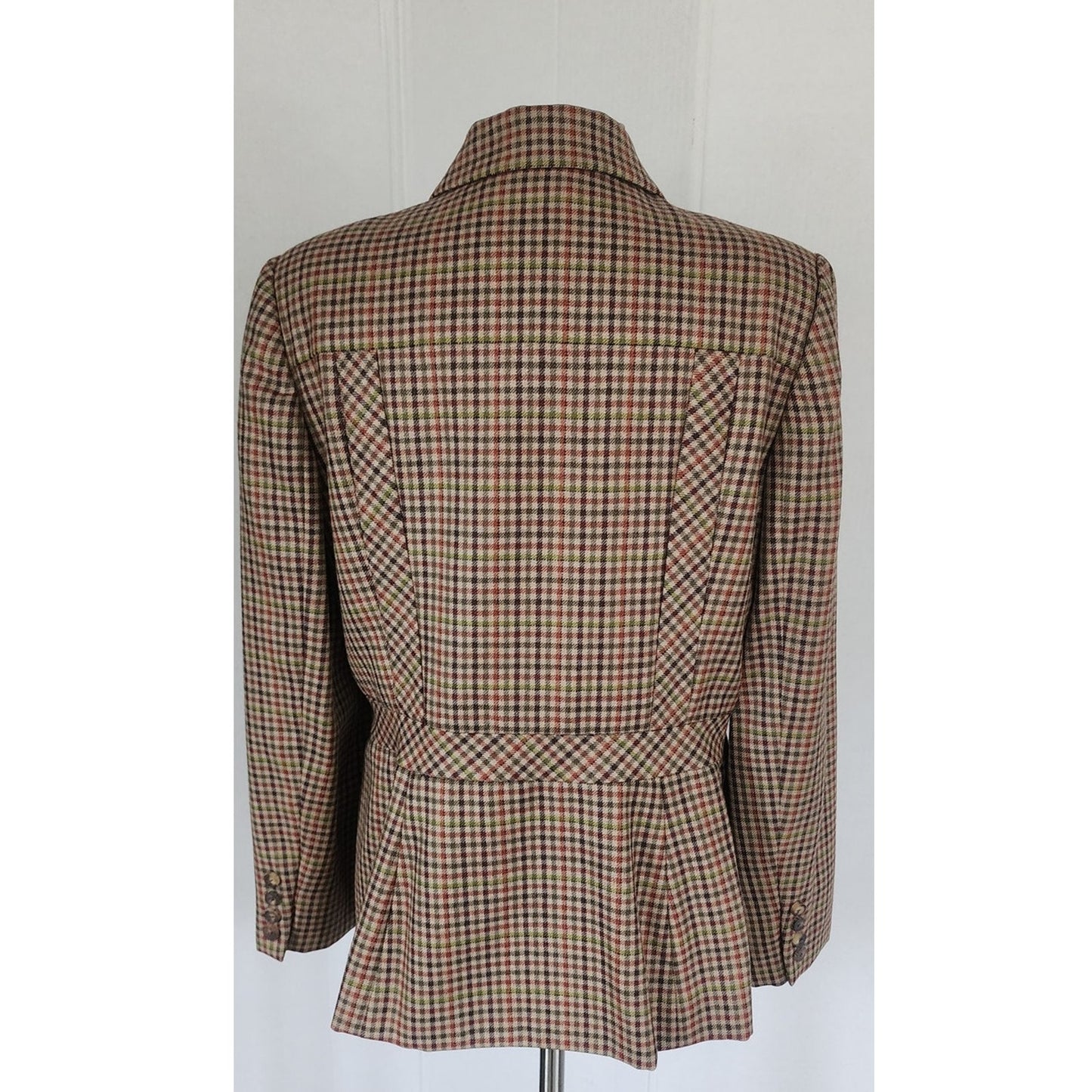 Vintage 1970s Bill Blass Wool Blazer Houndstooth Wool Jacket Neiman Marcus / L