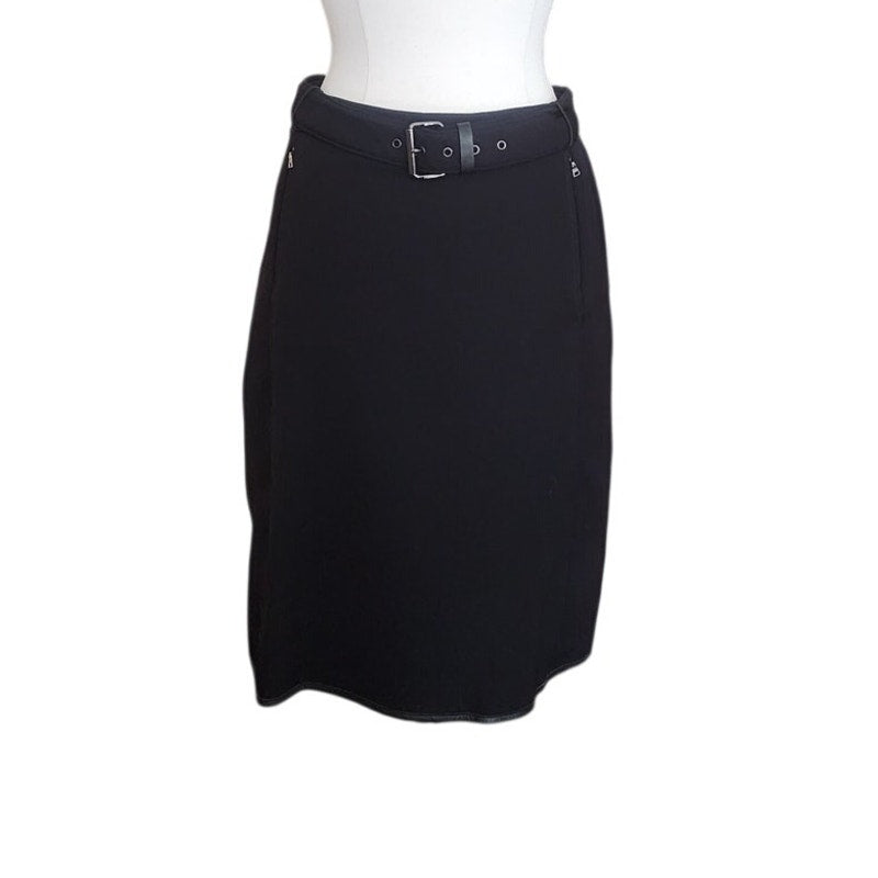 Archive Prada Sport AW 1999 Nylon Belted Technical A Line Skirt Linea Rossa Red Tab Size L