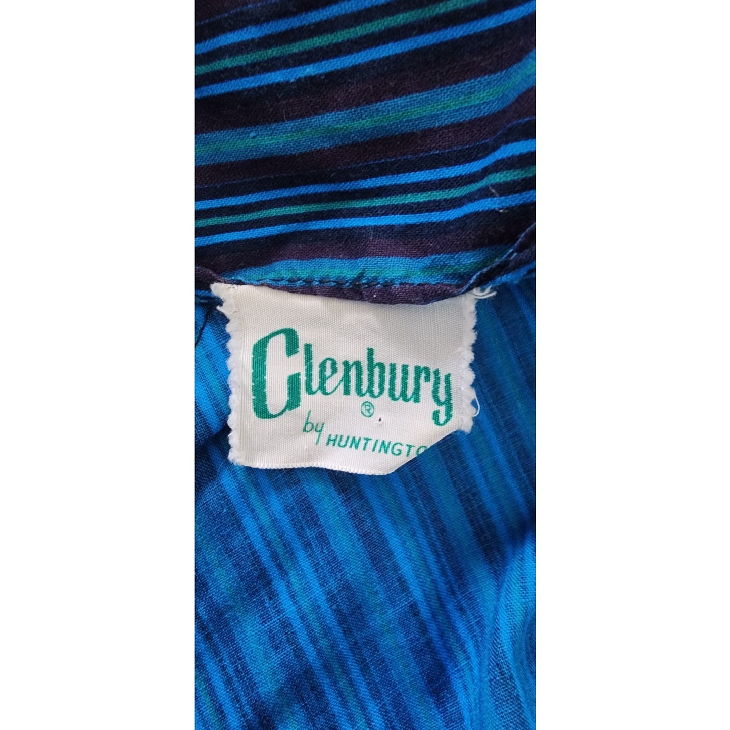 Vintage 50s Glenbury for Huntington Blue Striped Fit & Flare Day Dress