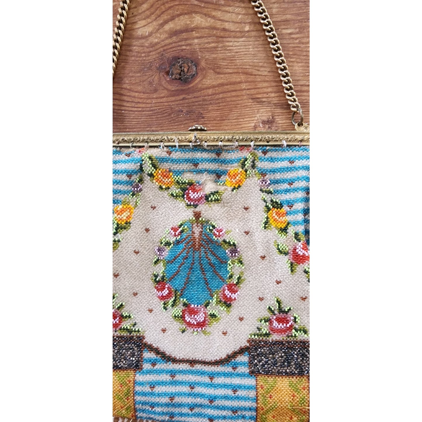 Antique Art Nouveau Bag Micro Beaded Edwardian Purse w/Fringe