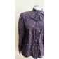 Vintage 80s Nina Ricci Blouse Silk Floral Print Elizabeth Arden