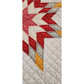 Antique American Quilt 1800s Star Of Bethlehem Cotton Turkey Red Cheddar Yellow on Ivory