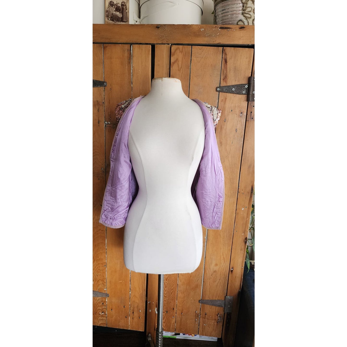 Vintage 60s Sequined Vest Pink Silver Marshall Fields