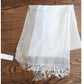 Eileen Fisher White Scarf Cotton Silk Handloomed India NWT