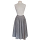 Vintage 70s Geoffrey Beene Bag Midi Skirt Gray Pinstriped Wool A Line / M
