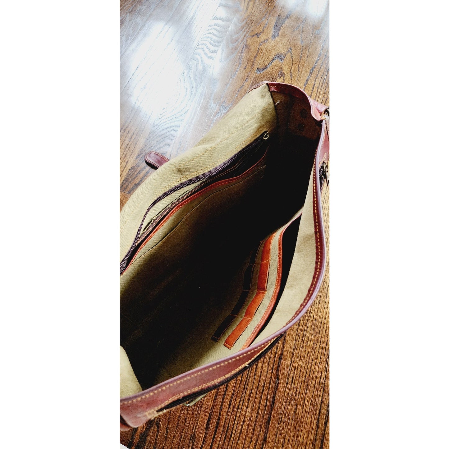 Vintage Brown Leather Messenger Bag Satchel