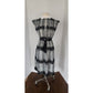 Vintage 70s Day Dress Black White Stripe, Belted,  Lady Page