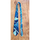 Vintage 60s Mens Necktie Blue Tiki Print Kanaka Hawaiian