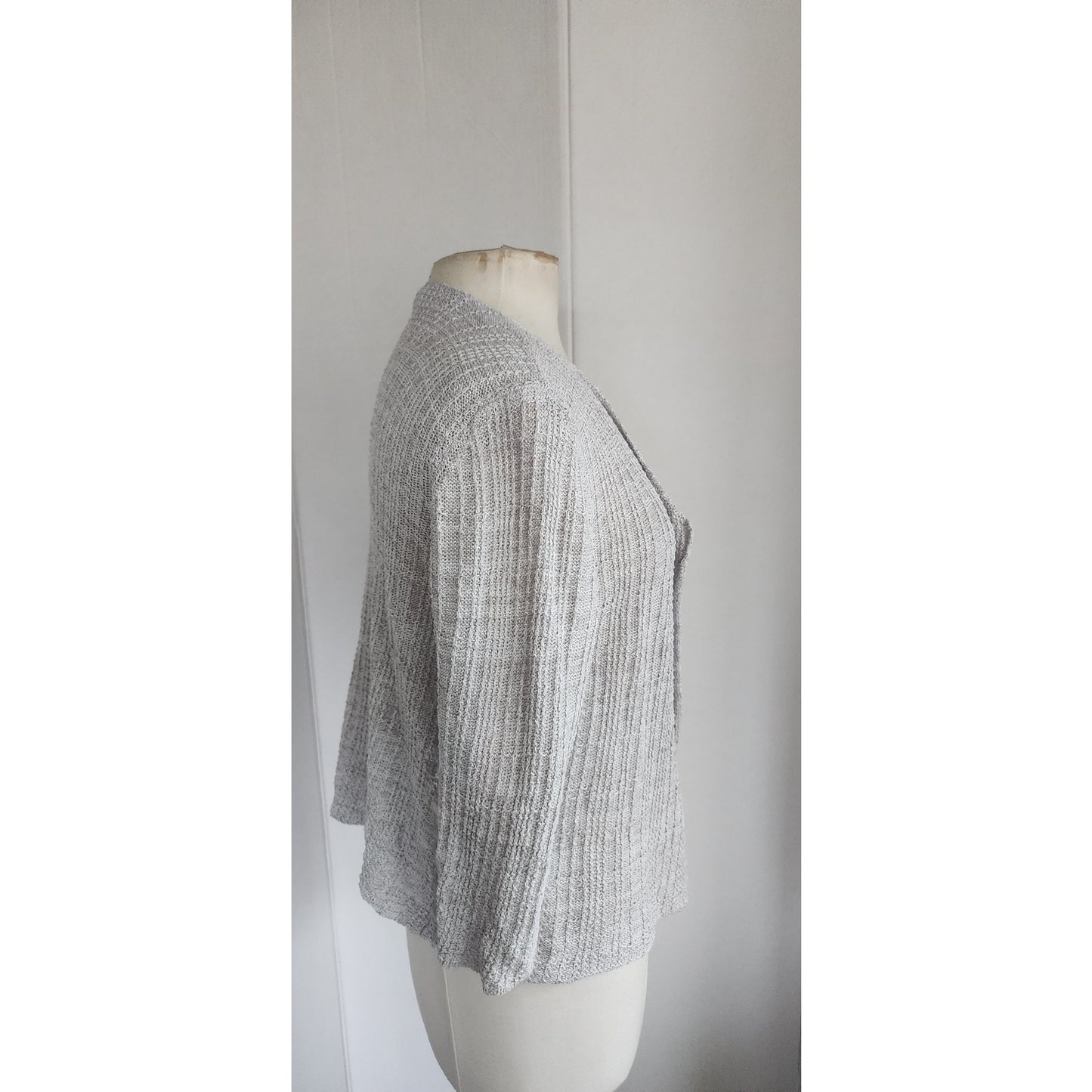 Vintage Eileen Fisher Linen Cardigan Light Beige Gray / L