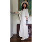 Vintage 70s White Maxi Dress Openwork Crochet Bridal Dress w/Capelet