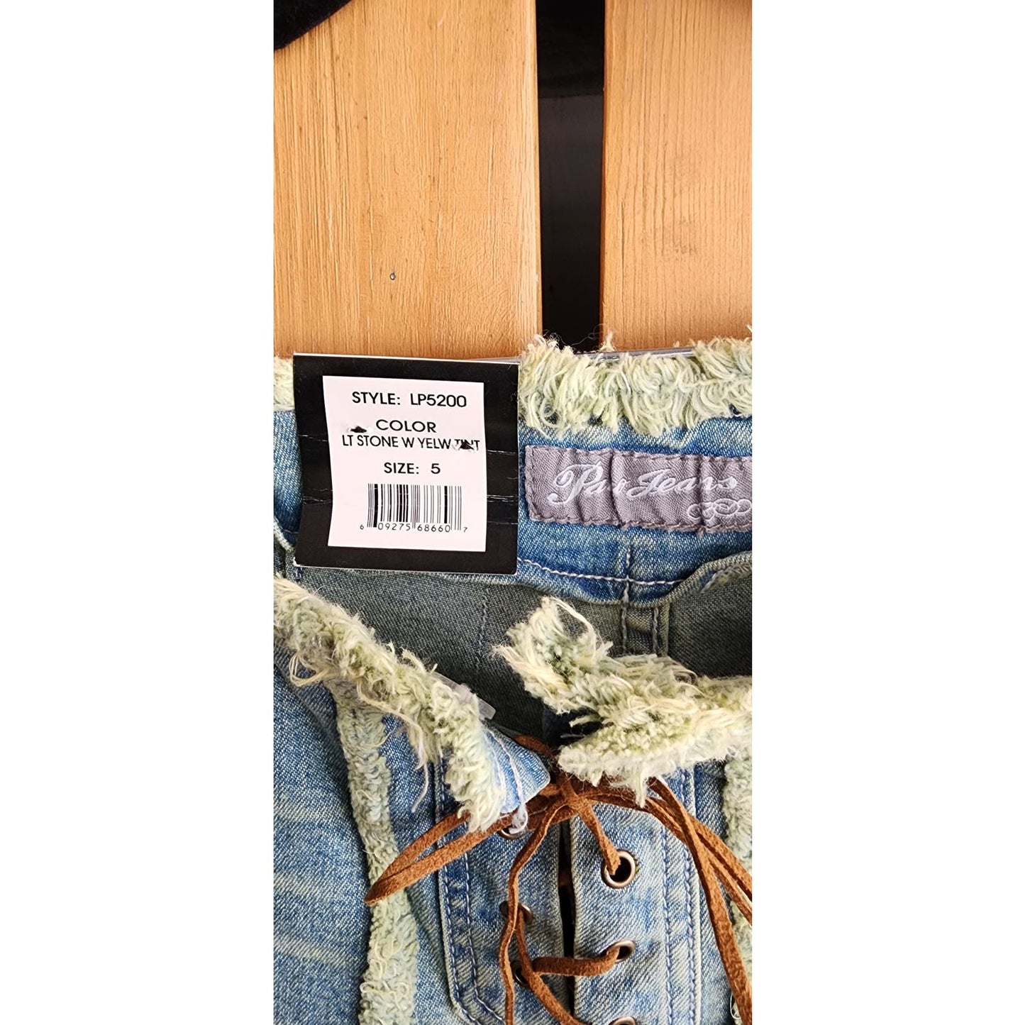 Y2K does 70s Low Rise Blue Jeans Corset Lace Front NWT by Paco