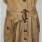 Carolina Herrera Shirt Dress 2022 Resort Beige Cotton Button Down Front Safari Belted Utility NWOT Large