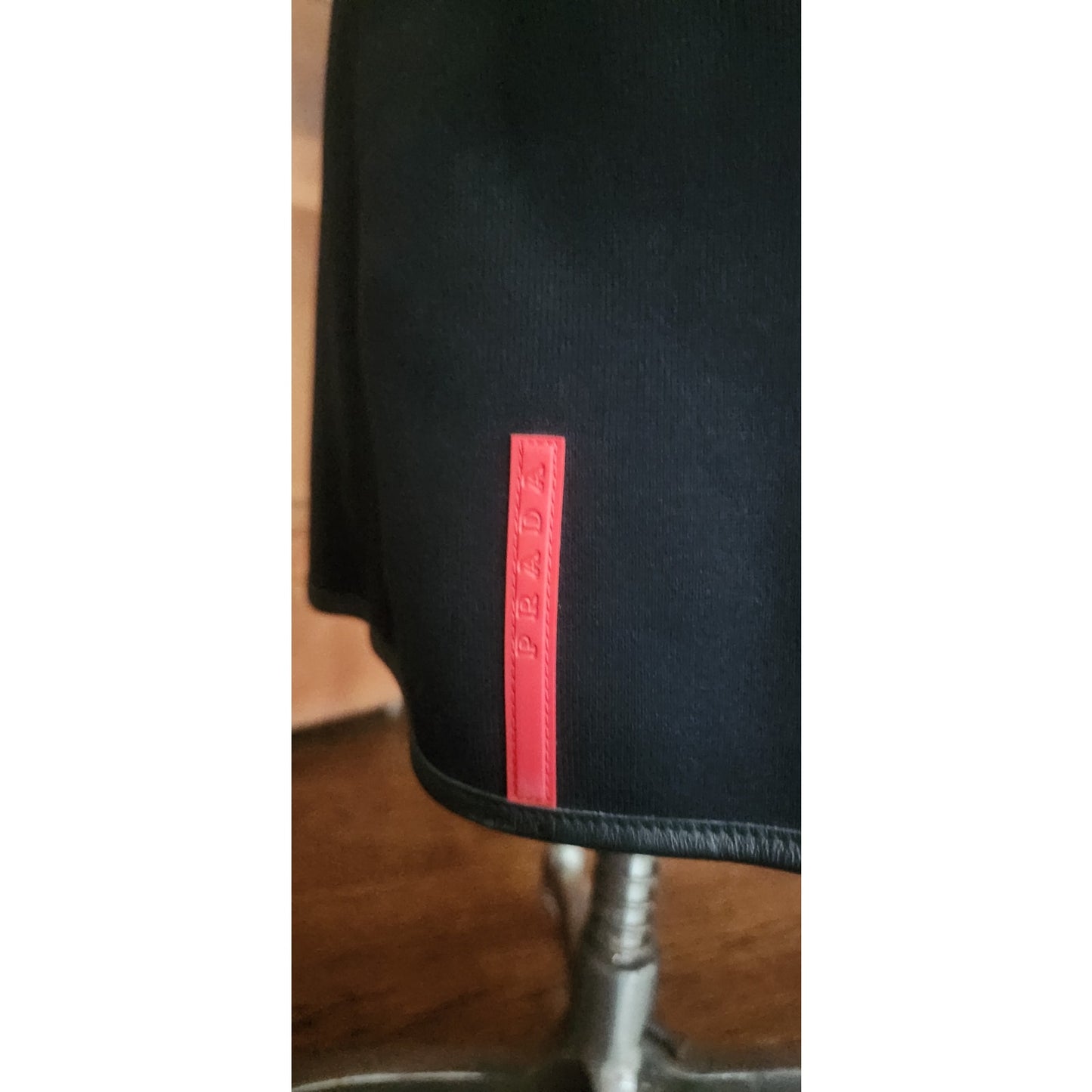 Archive Prada Sport AW 1999 Nylon Belted Technical A Line Skirt Linea Rossa Red Tab Size L