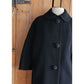 Vintage 60s Black Coat Large Buttons Lenari Designs