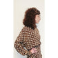 Vintage 80s GENNY Silkprint Blouse Tunic Paisley Print Brown White