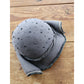 Vintage 50s Beaded Hat Gray Wool Hat  Rolled Brim