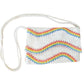 Vintage 70s Straw Shoulder Bag Rainbow Waves