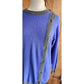 Vintage 80s Cashmere Pringle Sweater Blue Gray Hip Length