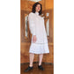 Vintage 80s Ceegee Sue Wong White Cotton Lace Dress Festival Boho Victorian Puff Sleeve