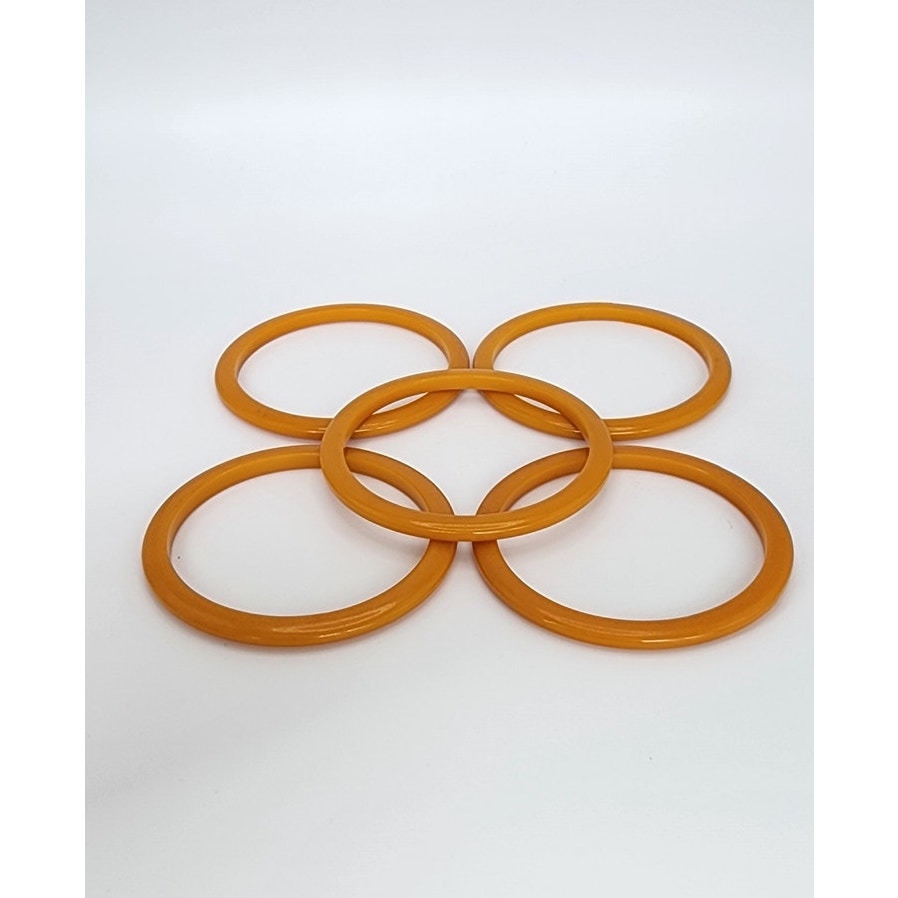 Vintage Bakelite Bracelets Butterscotch Spacer Bangles Set of 5