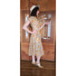 Vintage 40s Floral Print Short Sleeve Button Front Cotton Midi Day Dress w/Pockets Circle Skirt